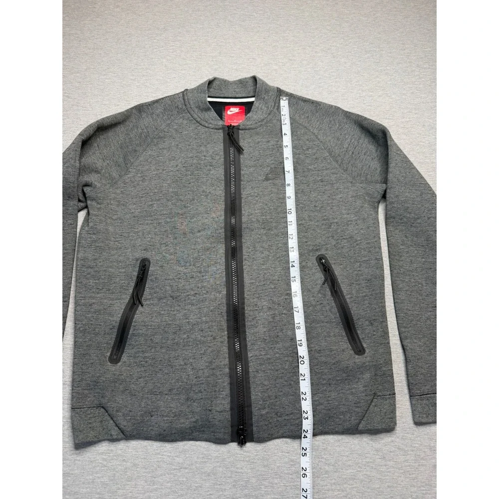 Nike Tech Fleece Bomber Jacket Mens Medium Grey Full Zip Sweatshirt 678508-037